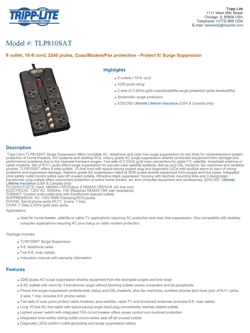 Tripp Lite TLP810SAT User manual