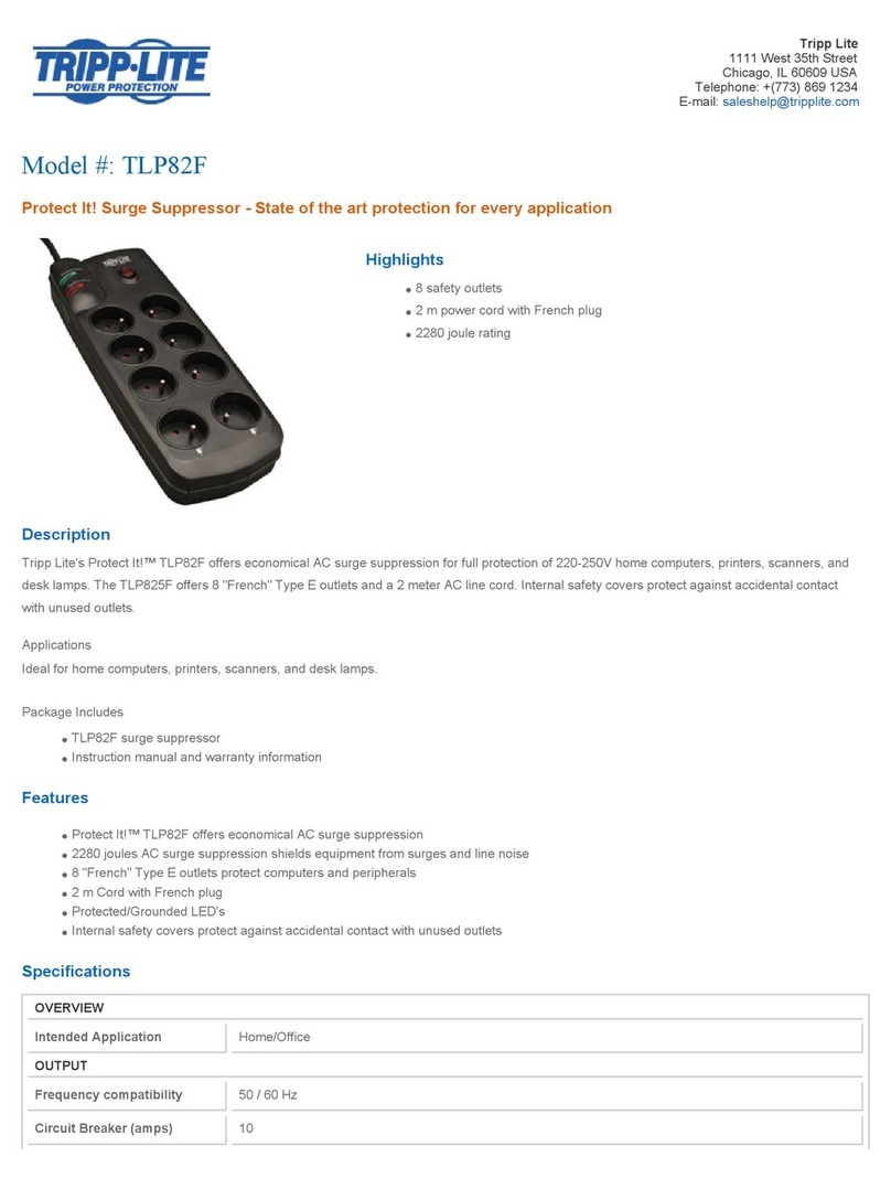 Tripp Lite TLP82F Specifications
