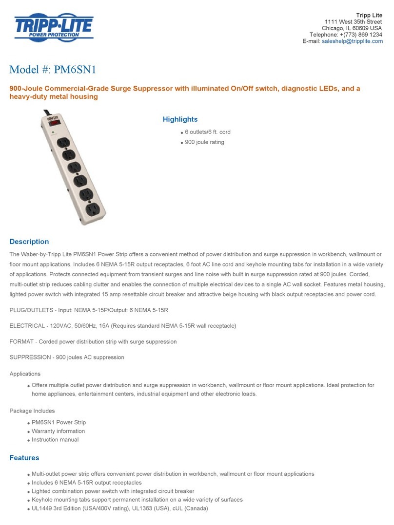 Tripp Lite PM6SN1 User manual