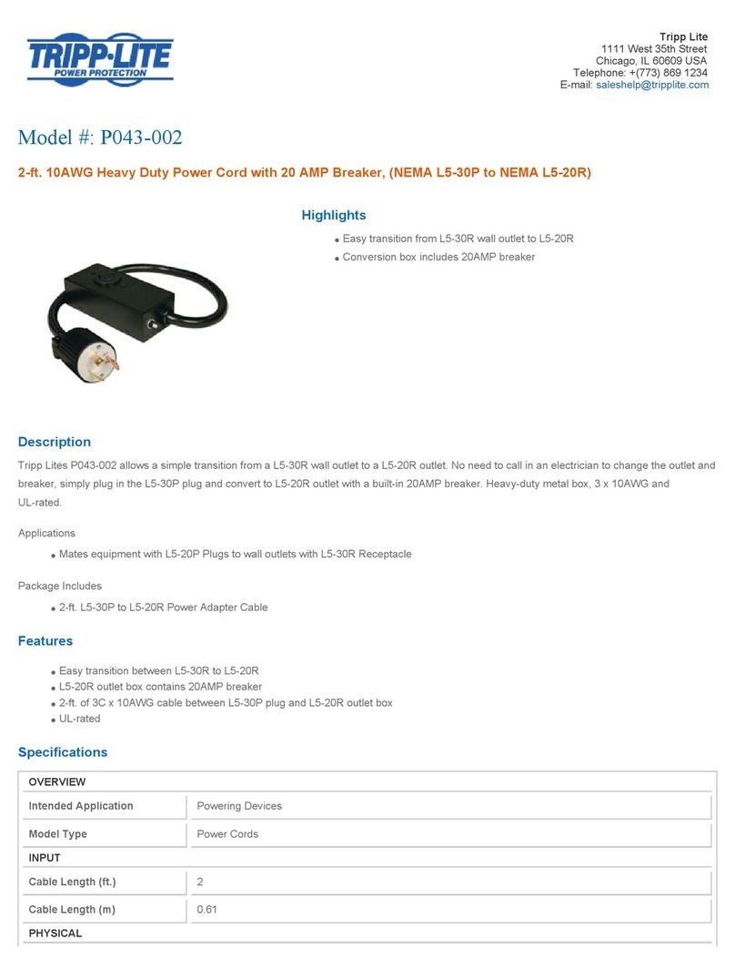 Tripp Lite P043-002 Specification sheet