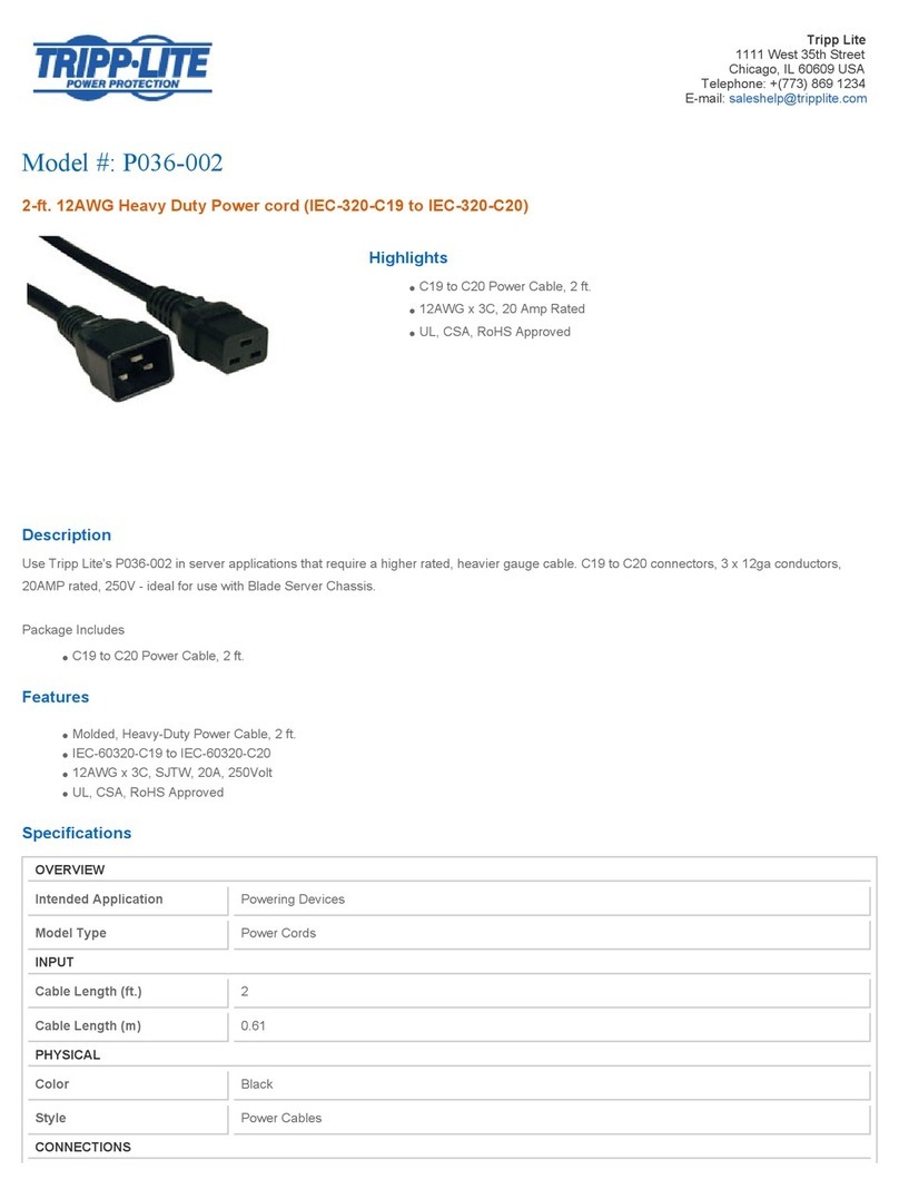 Tripp Lite P036-002 User manual Tripp Lite P036-002 User manual