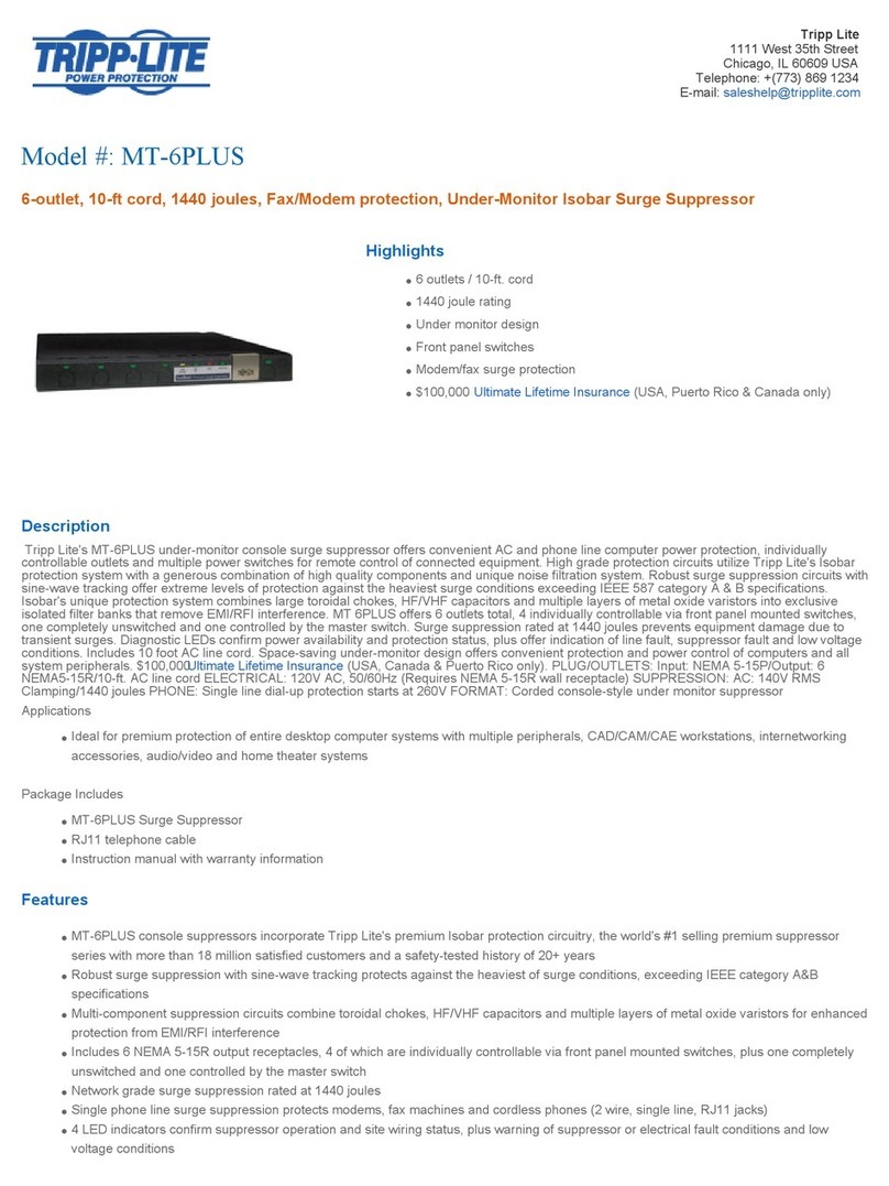 Tripp Lite MT-6PLUS Specification sheet