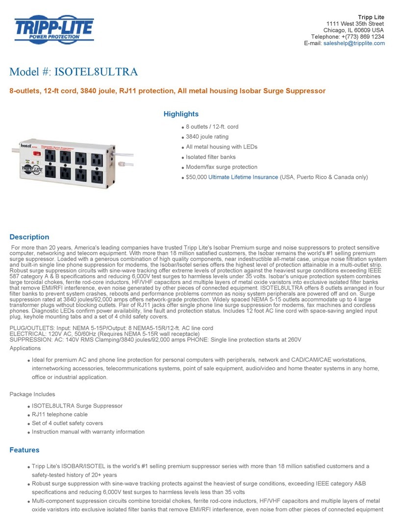 Tripp Lite ISOTEL8ULTRA User manual