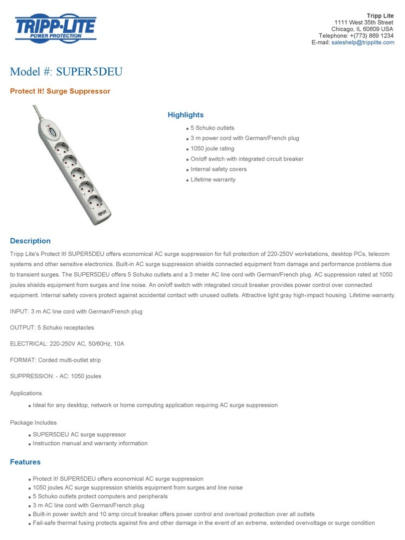 Tripp Lite SUPER5DEU User manual