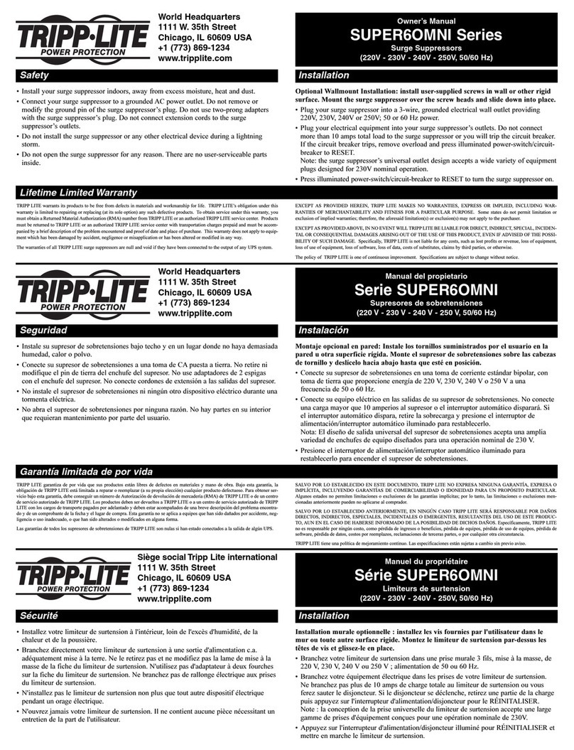 Tripp Lite SUPER6OMNI Series owner's manual