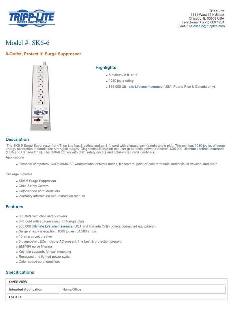 Tripp Lite SK6-6 User manual