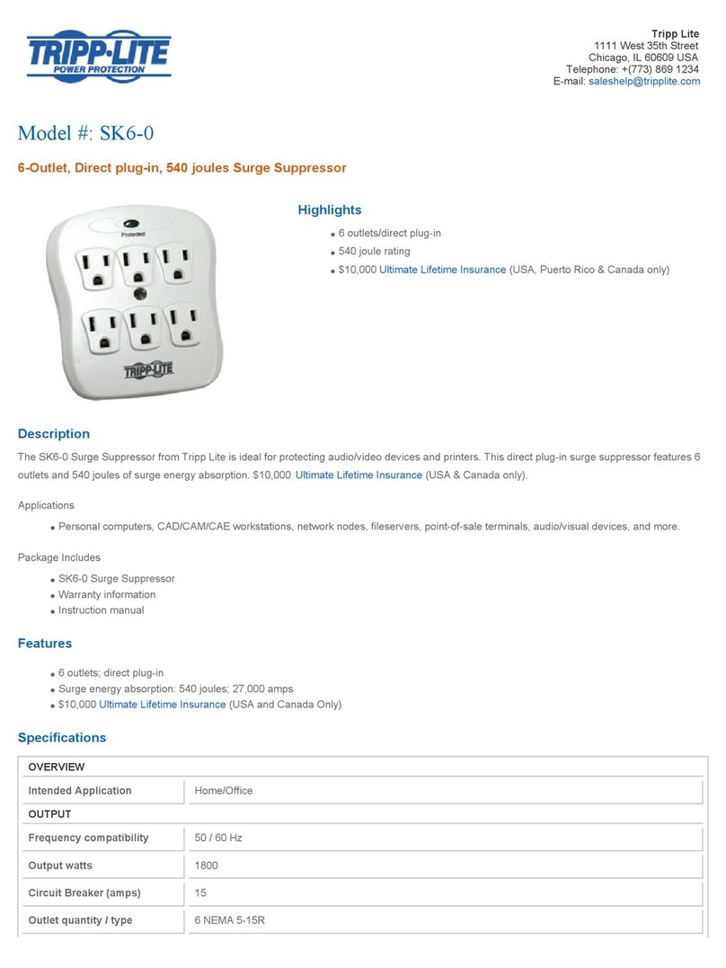 Tripp Lite SK6-0 User manual