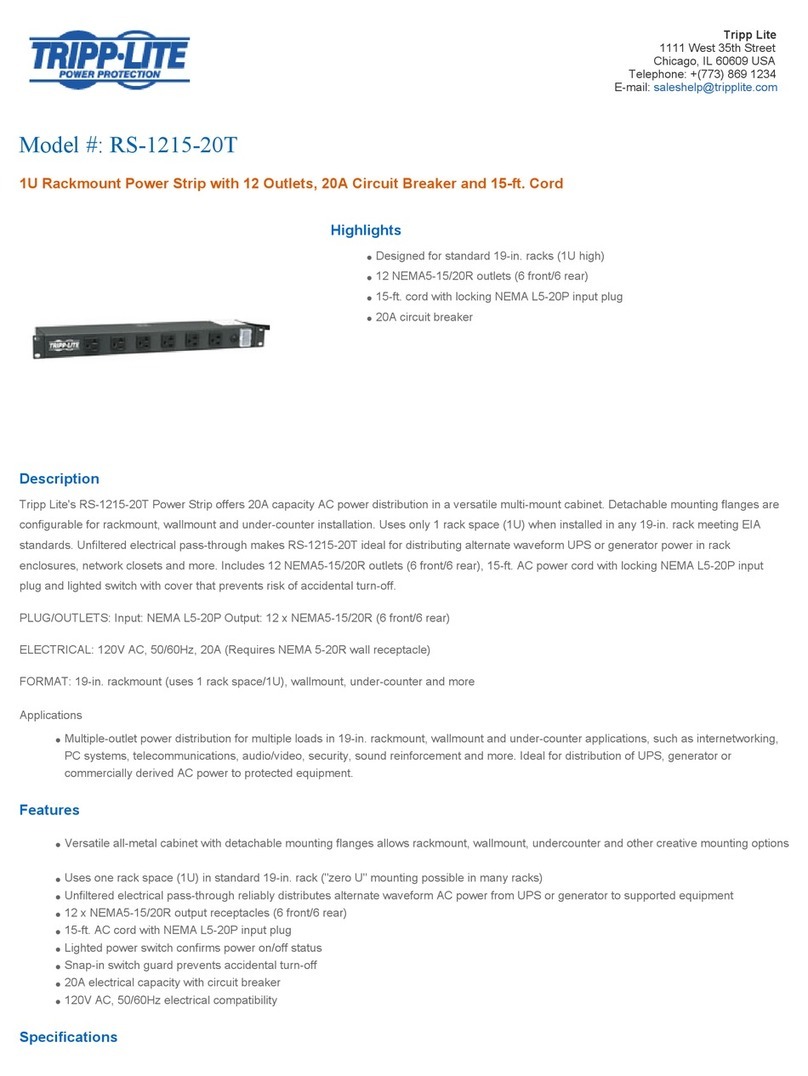 Tripp Lite RS-1215-20T User manual Tripp Lite RS-1215-20T User manual
