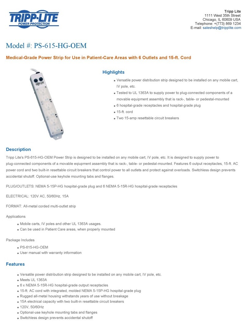 Tripp Lite PS-615-HG-OEM User manual