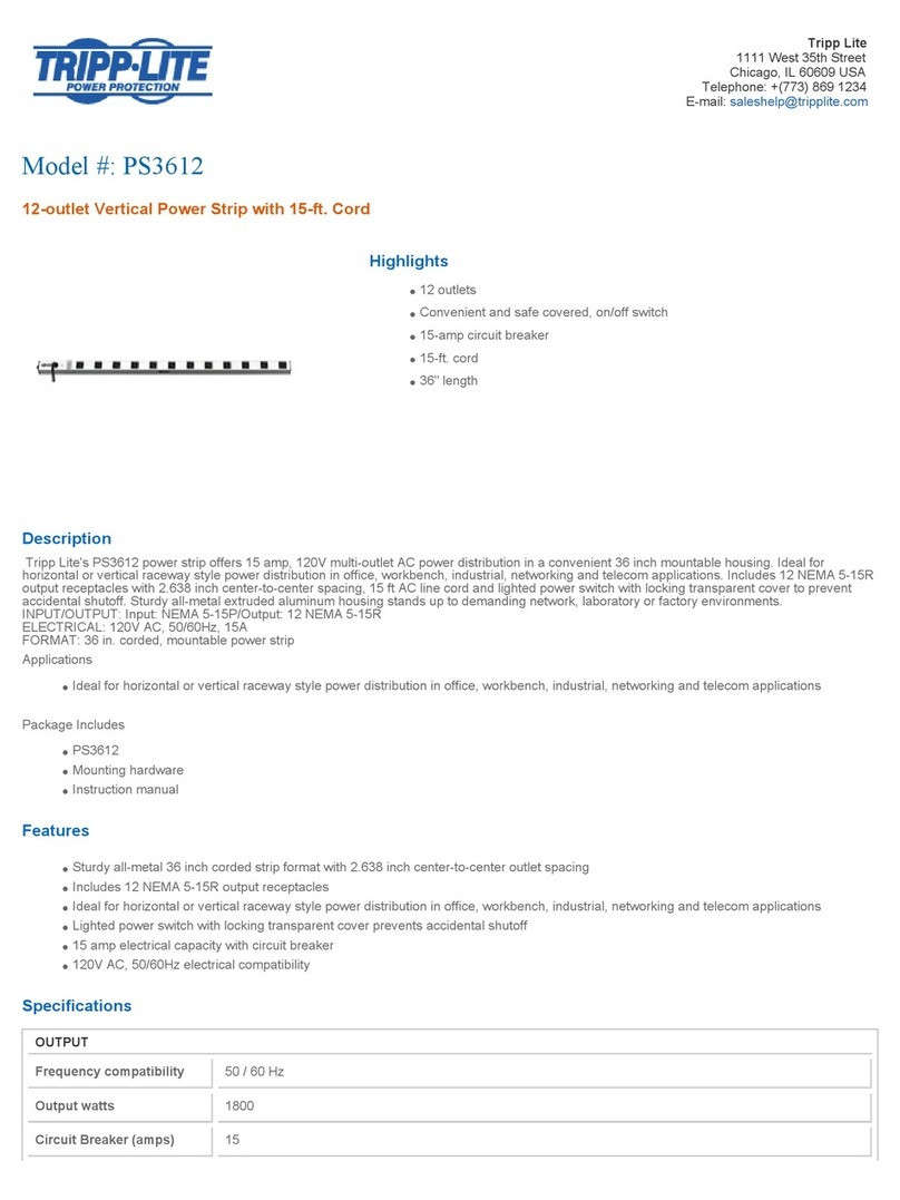 Tripp Lite PS3612 User manual