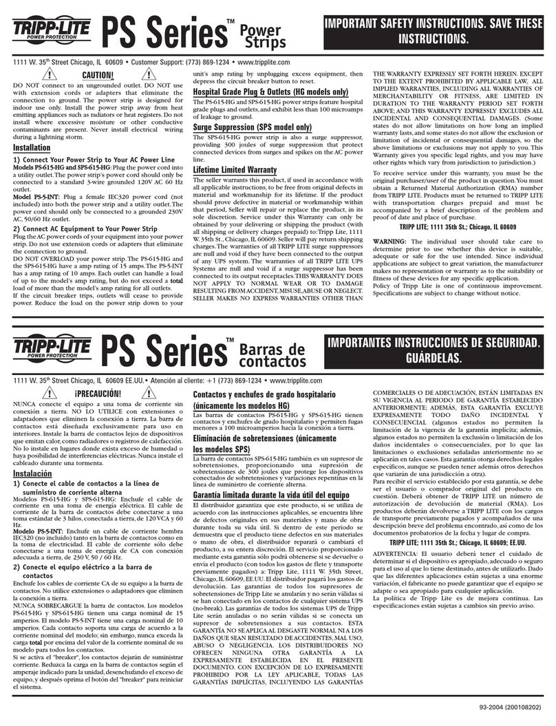 Tripp Lite PS-5-INT manual