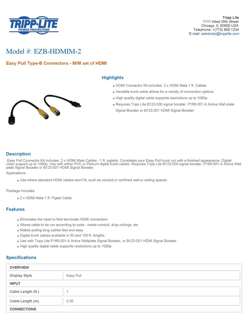 Tripp Lite EZB-HDMIM-2 Installation instructions