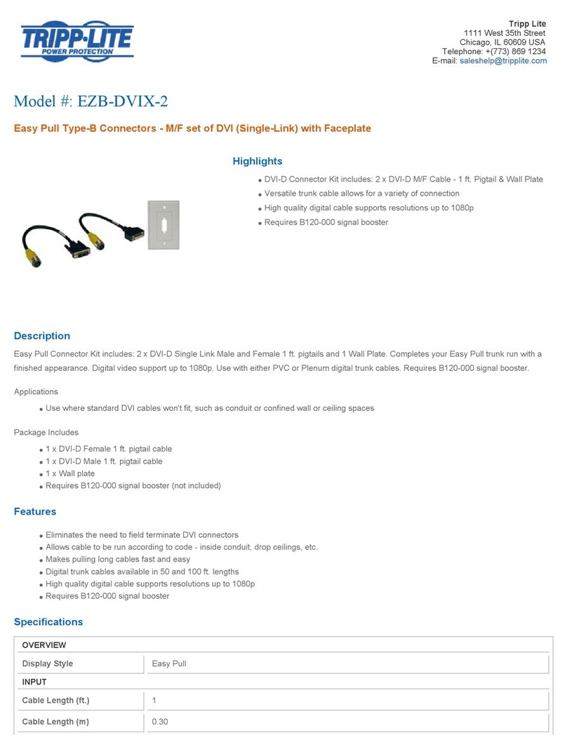 Tripp Lite EZB-DVIX-2 Specification sheet