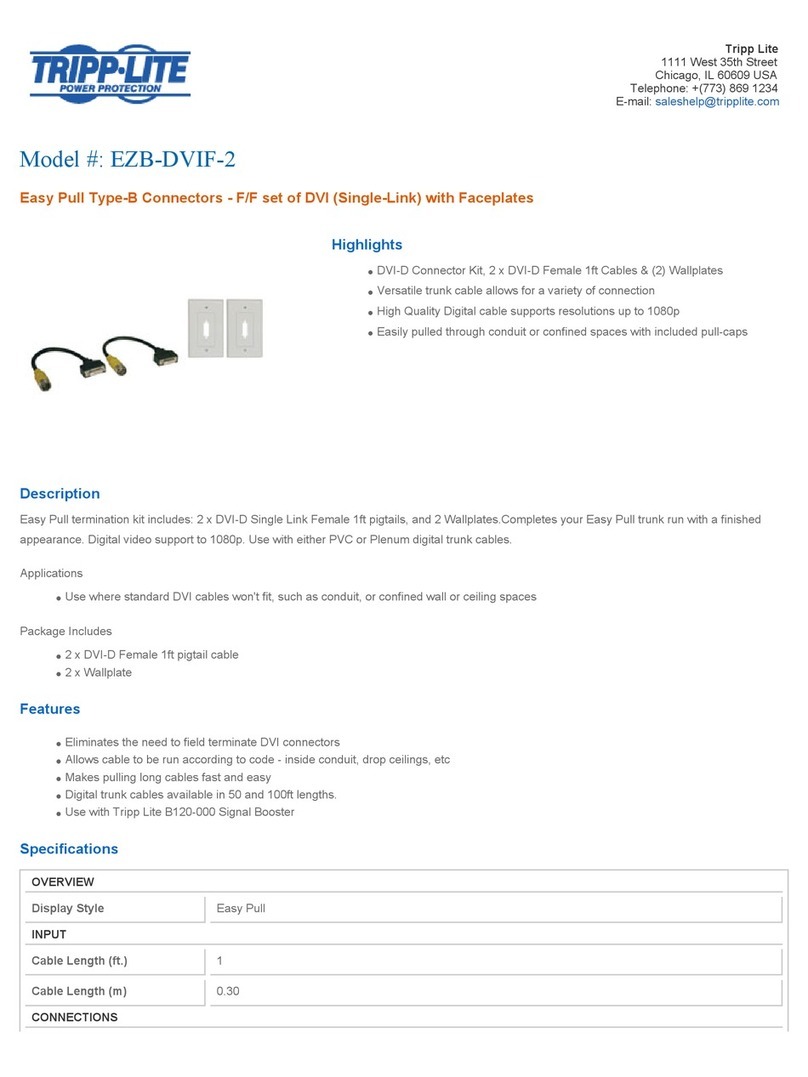 Tripp Lite EZB-DVIF-2 Specification sheet