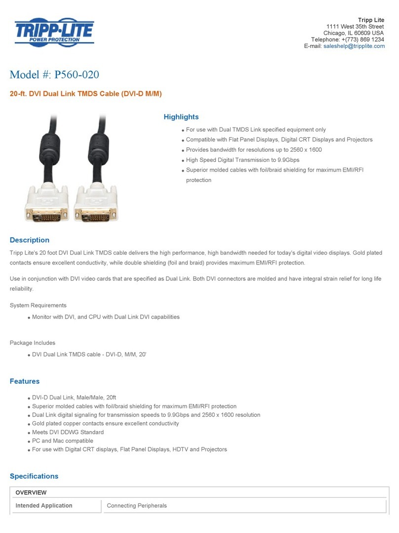 Tripp Lite Computer Display Cable P560-020 Specifications
