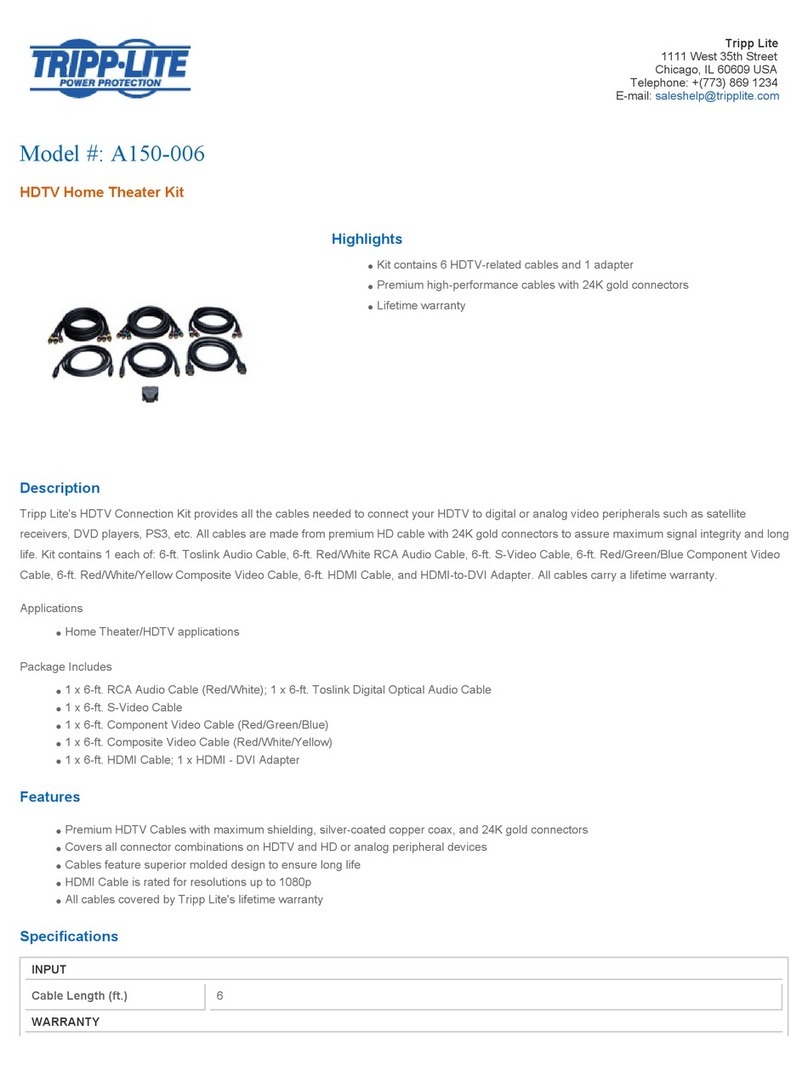Tripp Lite Audio/Video - HDTV Connection Kit A150-006 Specifications
