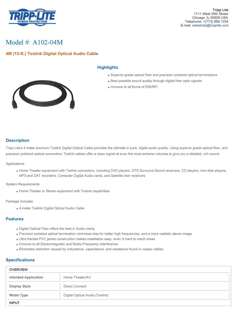 Tripp Lite A102-04M Specification sheet Tripp Lite A102-04M Specification sheet