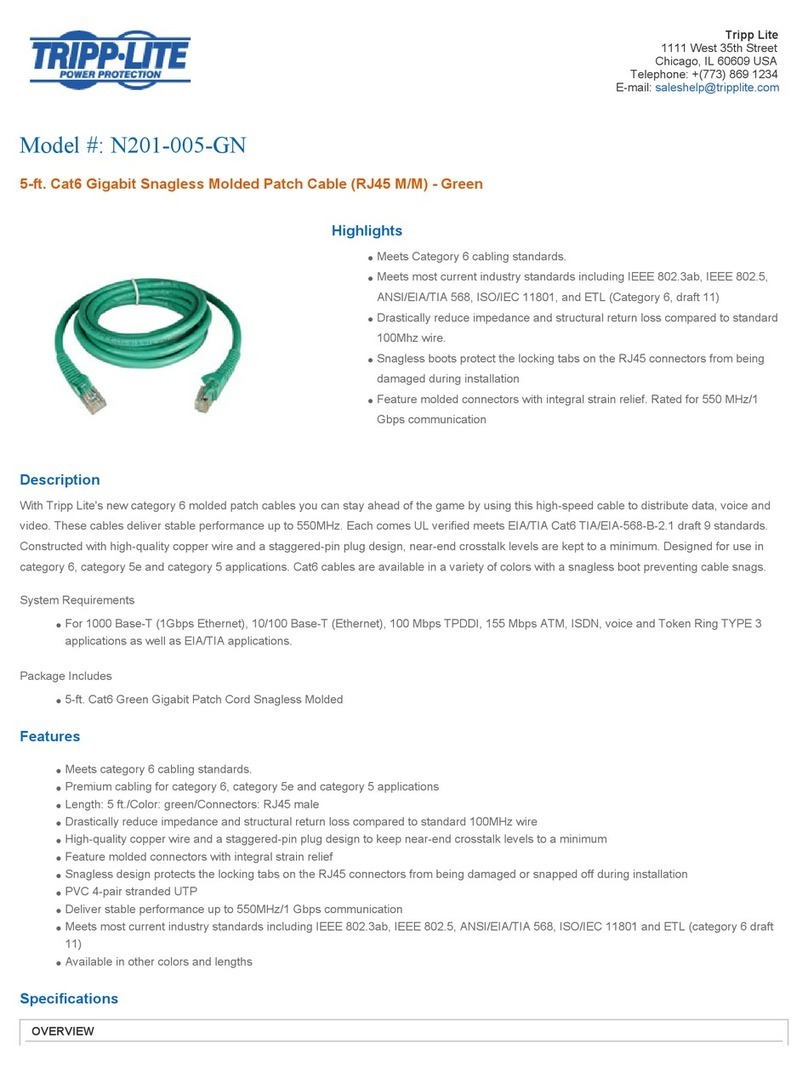 Tripp Lite N201-005-GN Specifications Tripp Lite N201-005-GN Specifications