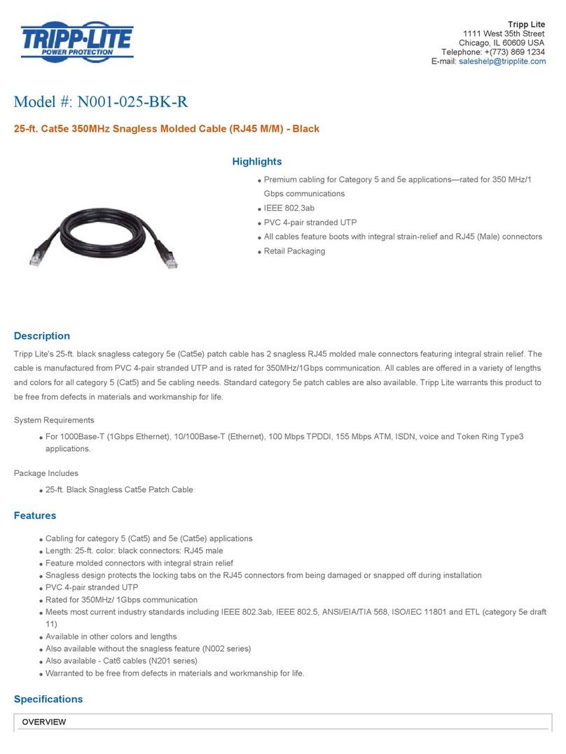 Tripp Lite N001-025-BK-R Specifications