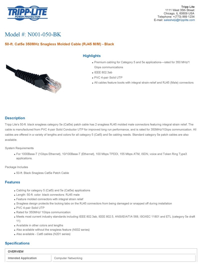Tripp Lite N001-050-BK Specifications