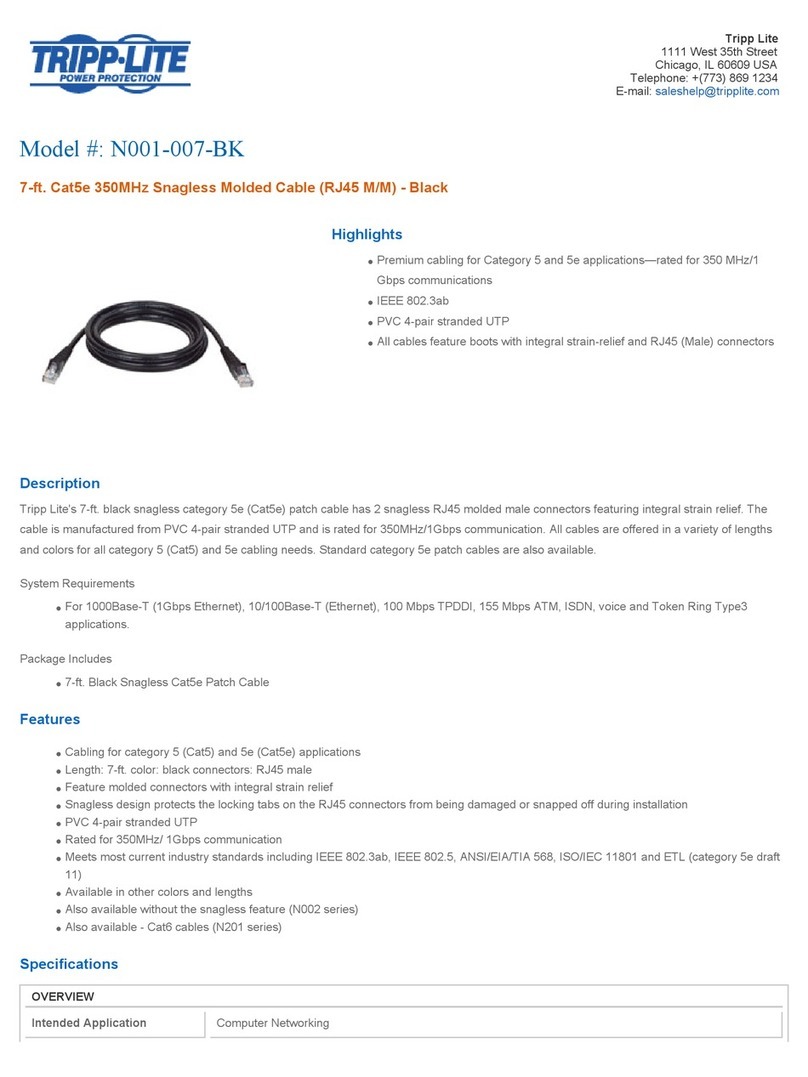 Tripp Lite N001-007-BK Specifications