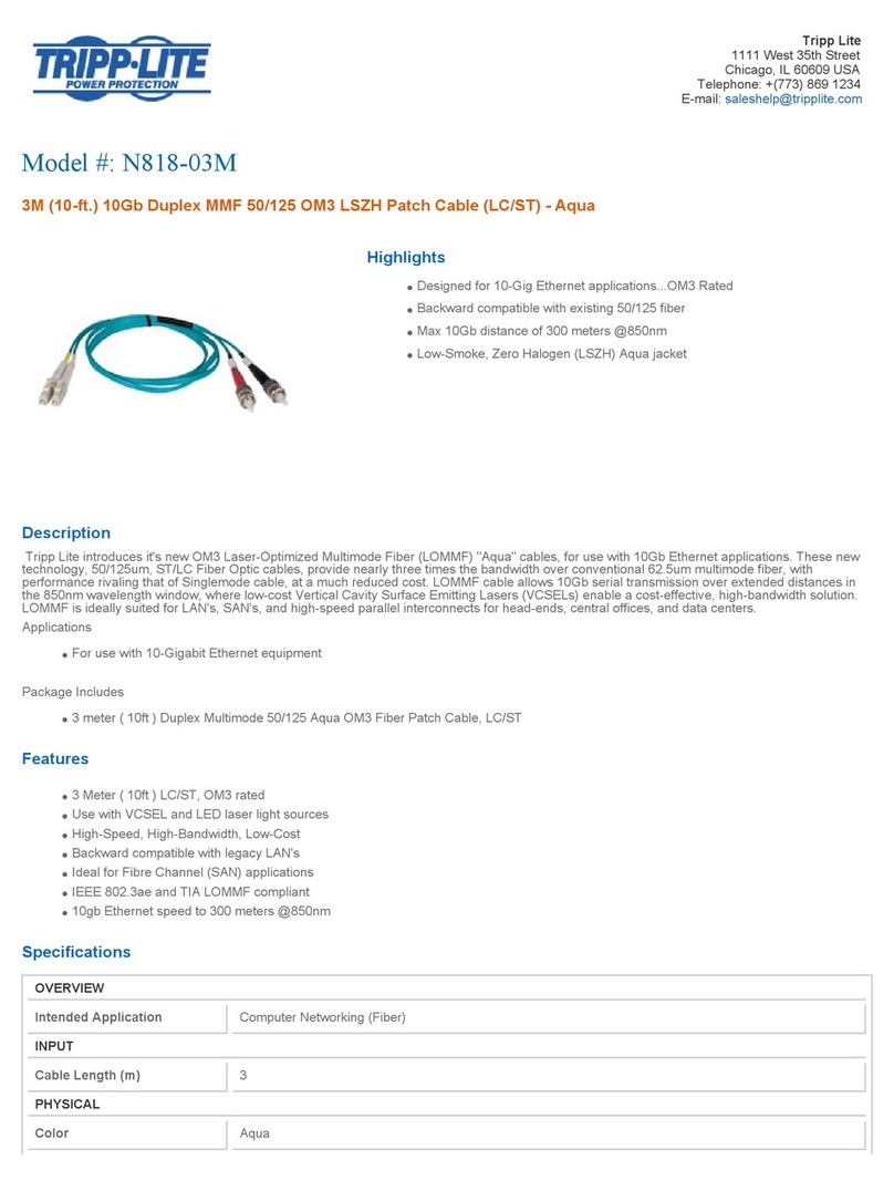 Tripp Lite Multimode Fiber Optics 3-meter N818-03M User manual