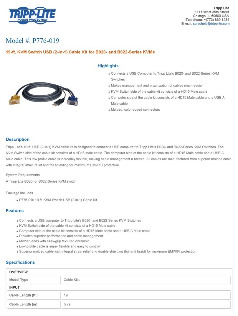 Tripp Lite P776-019 Specification sheet