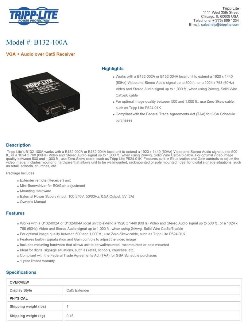 Tripp Lite B132-100A Specifications