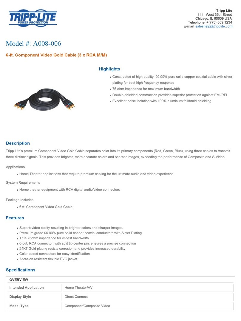 Tripp Lite A008-006 Specification sheet