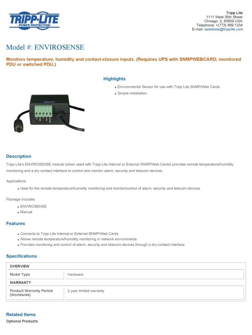 Tripp Lite ENVIROSENSE specification