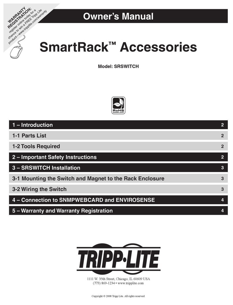 Tripp Lite SmartRack SRSWITCH User manual Tripp Lite SmartRack SRSWITCH User manual