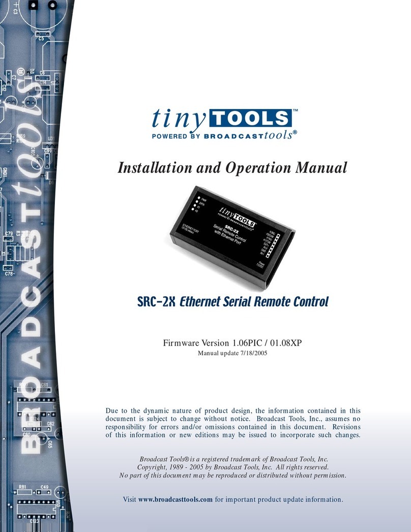 tiny TOOLS SRC-2X Installation and operation manual