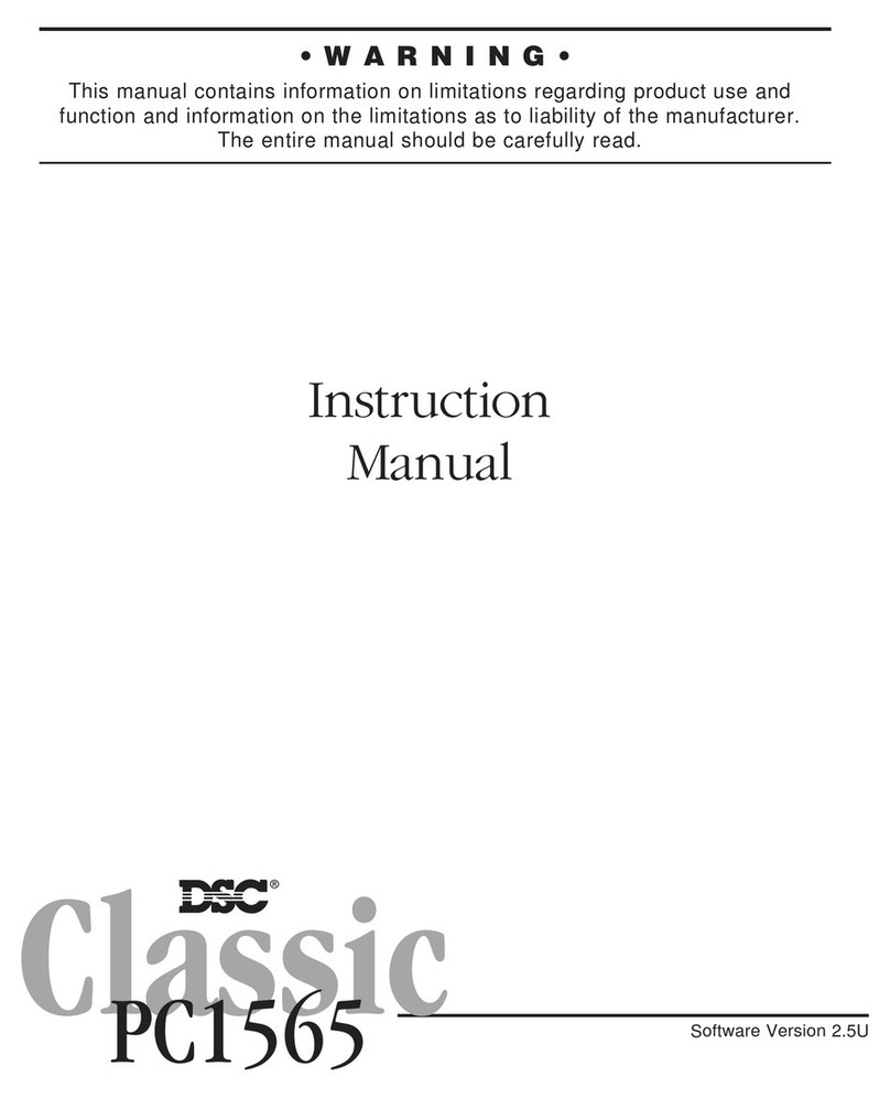 DSC PDigital Security PC1565 instruction manual