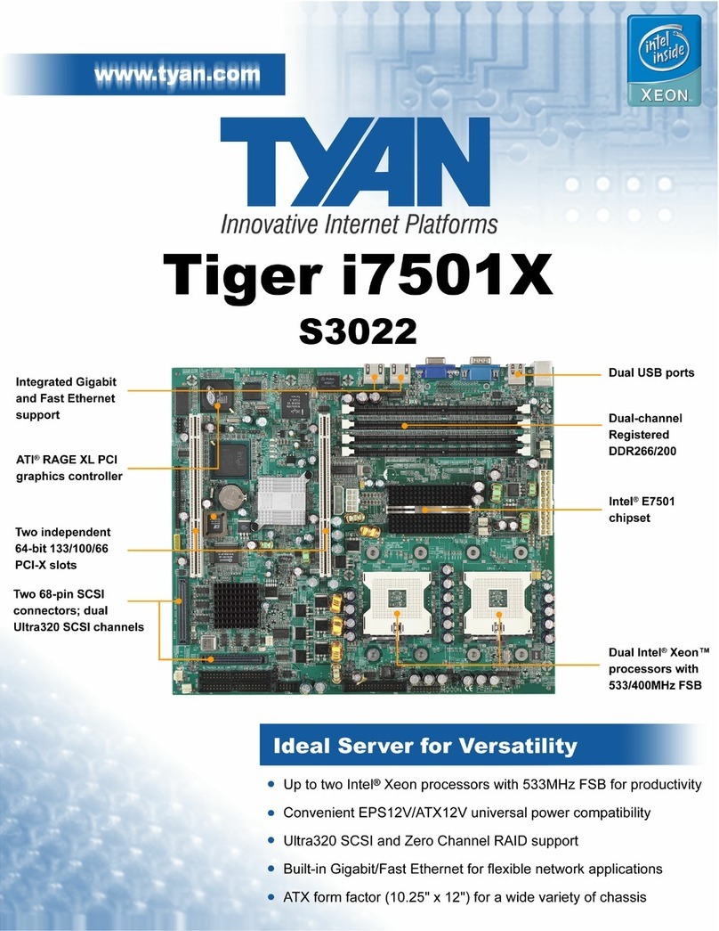 TYAN TIGER I7501X User manual