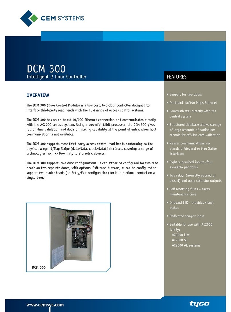 CEM Systems Intelligent 2 Door Controller DCM 300 User manual