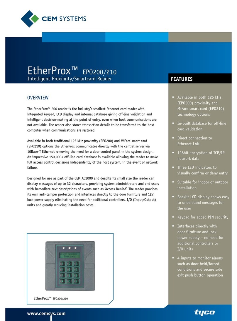 CEM Systems EtherProx EPO200 User manual