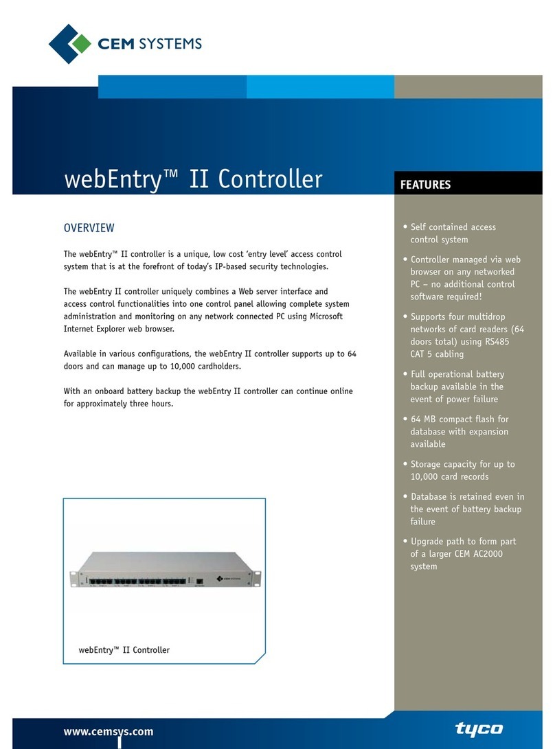 CEM Systems Controller webEntry II specification