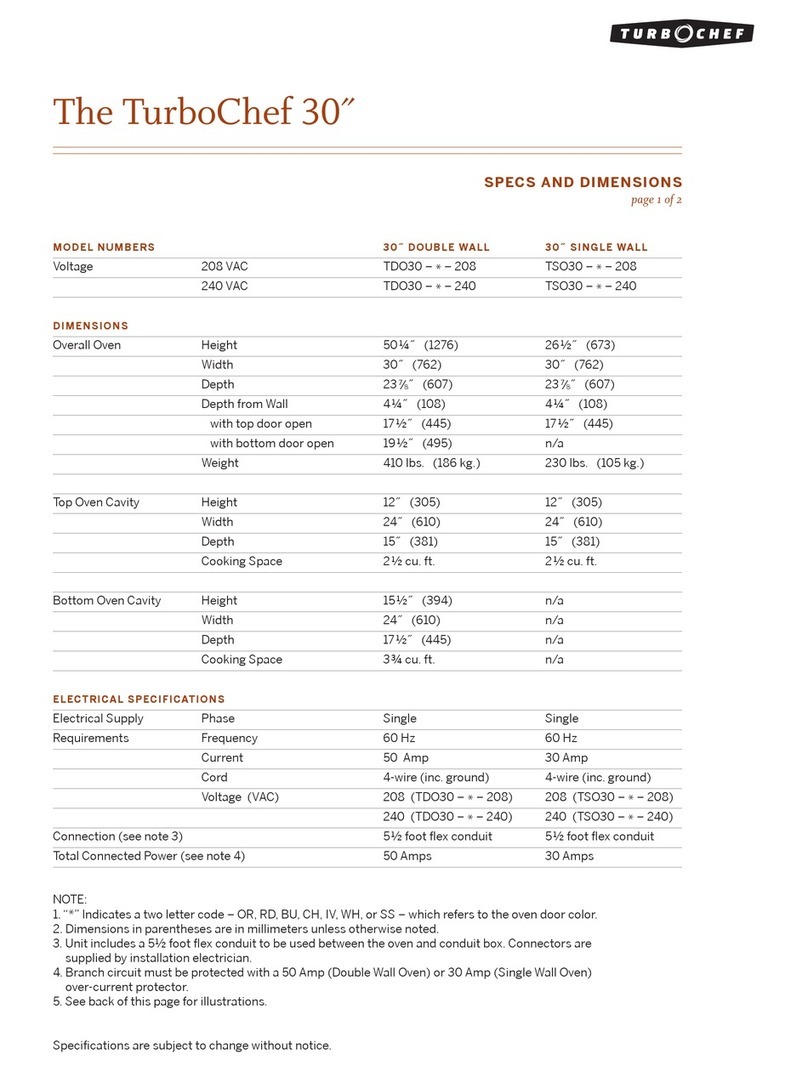 TurboChef 30 Single Wall User instructions
