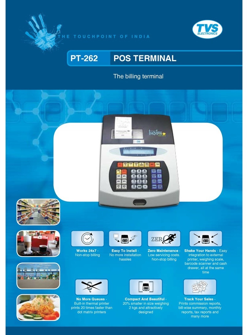 TVS electronics POS TERMINAL PT-262 Specifications