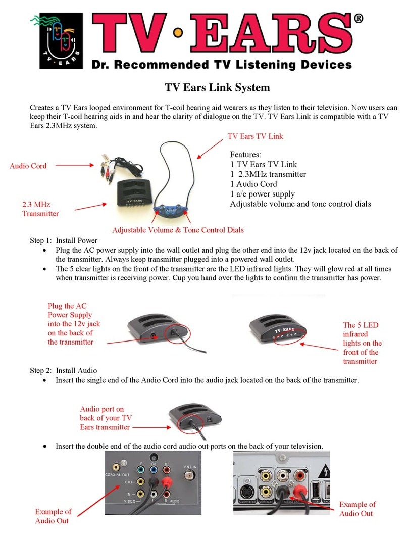 TV Ears Hearing Aid user manual