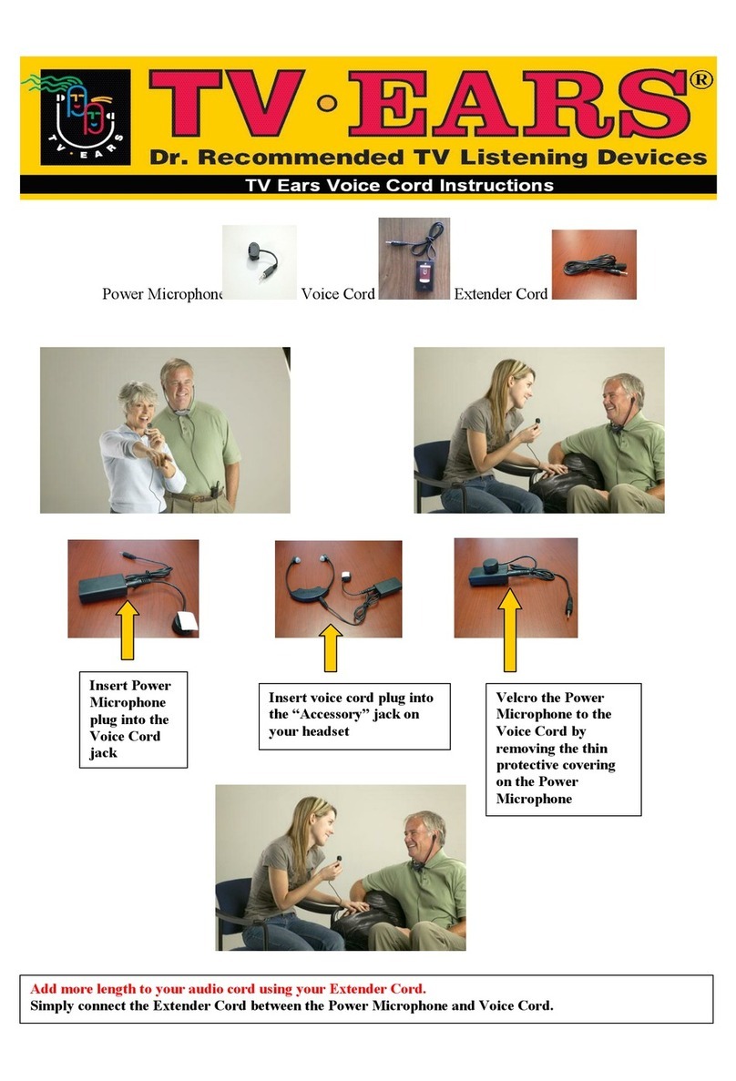 TV Ears Microphone/Voice Cord/Extender Cord instruction manual