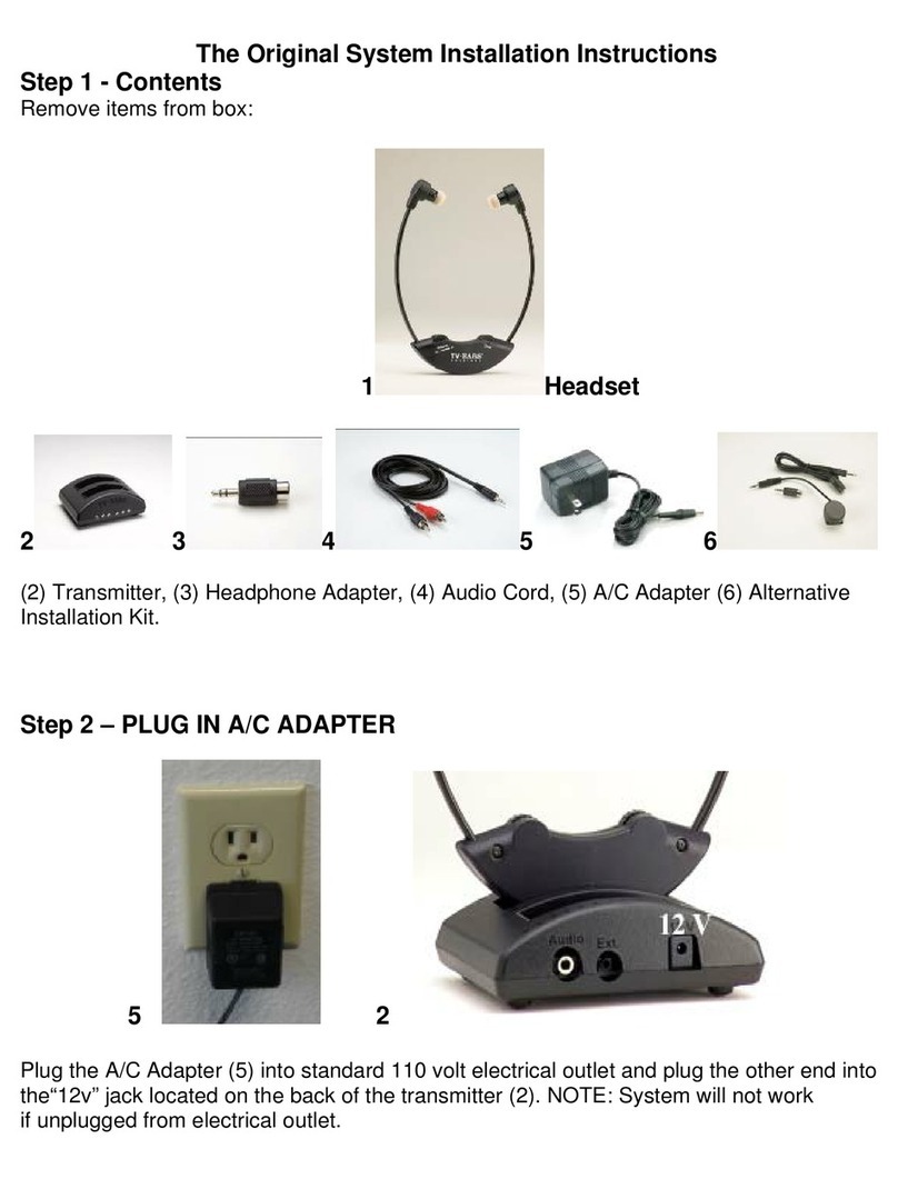 TV Ears Headphone installation instructions