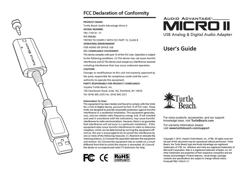Turtle Beach Audio Advantage Micro II TBS-1150-01 V1 User manual