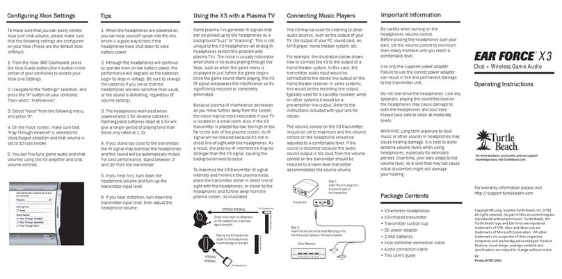 Turtle Beach Ear Force X3 User manual