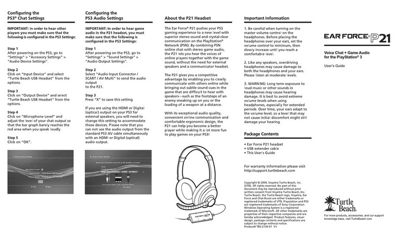 Turtle Beach Ear Force P21 user guide