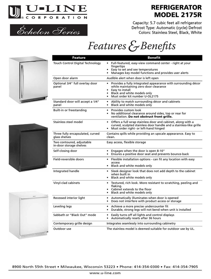 U-Line 2175R Features & benefits