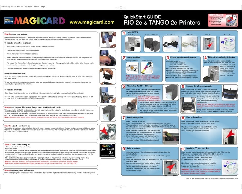 Ultra electronics Magicard Rio 2E User manual