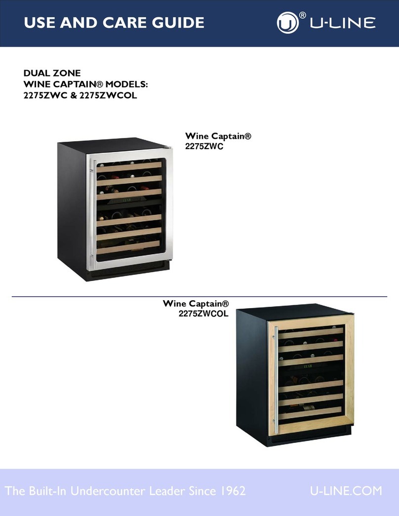 U-Line Echelon Wine Captain 2275ZWCOL User manual
