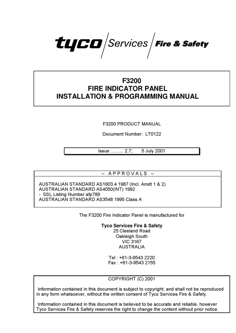 Tyco F3200 Installation & programming manual