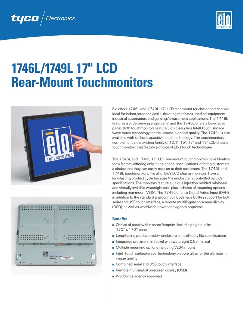 Elo TouchSystems Entuitive 1746L Series User manual Elo TouchSystems Entuitive 1746L Series User manual